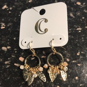 NWT! Charming Charlie - Lt Pink Boho Hoop Earrings